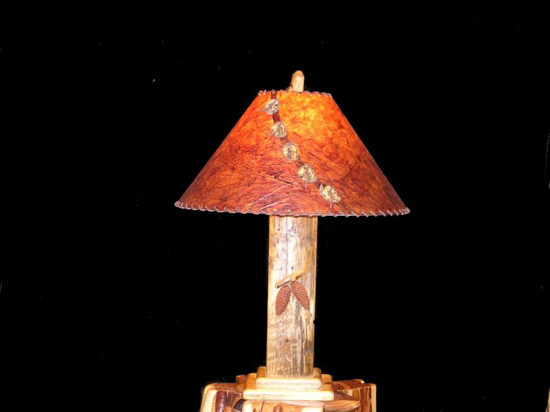 Rustic Oil Kraft Laced Scenic Lamp Shade Pinecone 